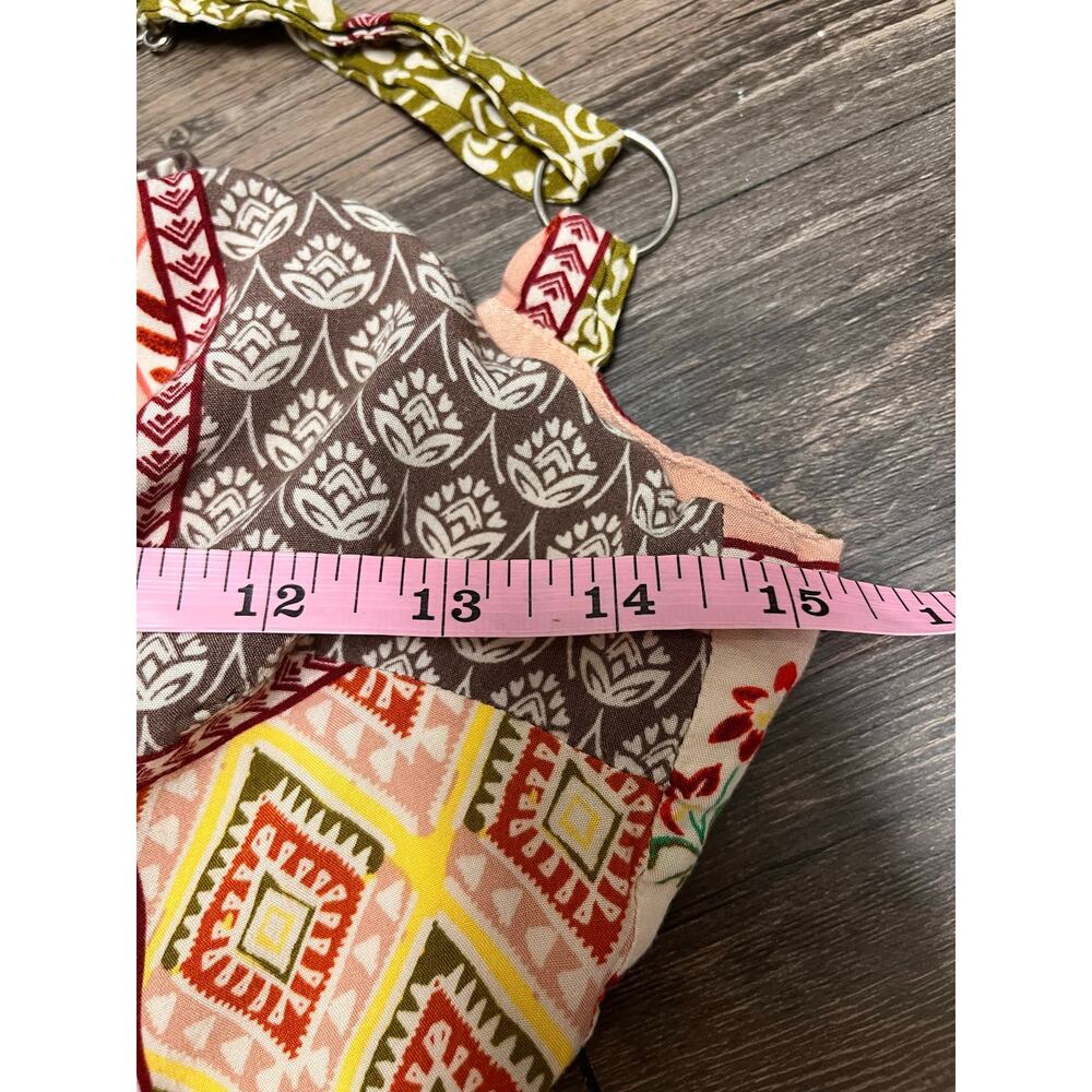 Abel The Label Gypsiana Patchwork Boho Open Back Tie Maxi Dress S Cottage Gypsy - Picture 9 of 10